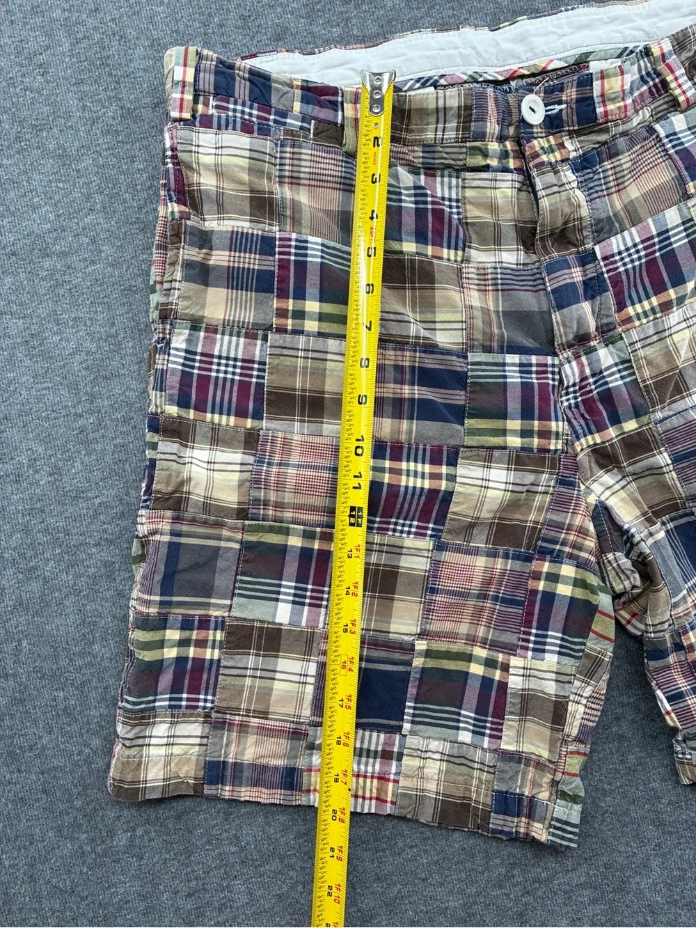 Nautica Men's Multi-Color Patchwork Plaid Shorts Cotton 42